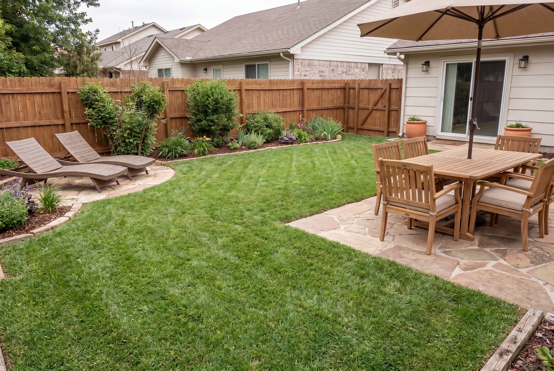 Space before outdoor kitchen