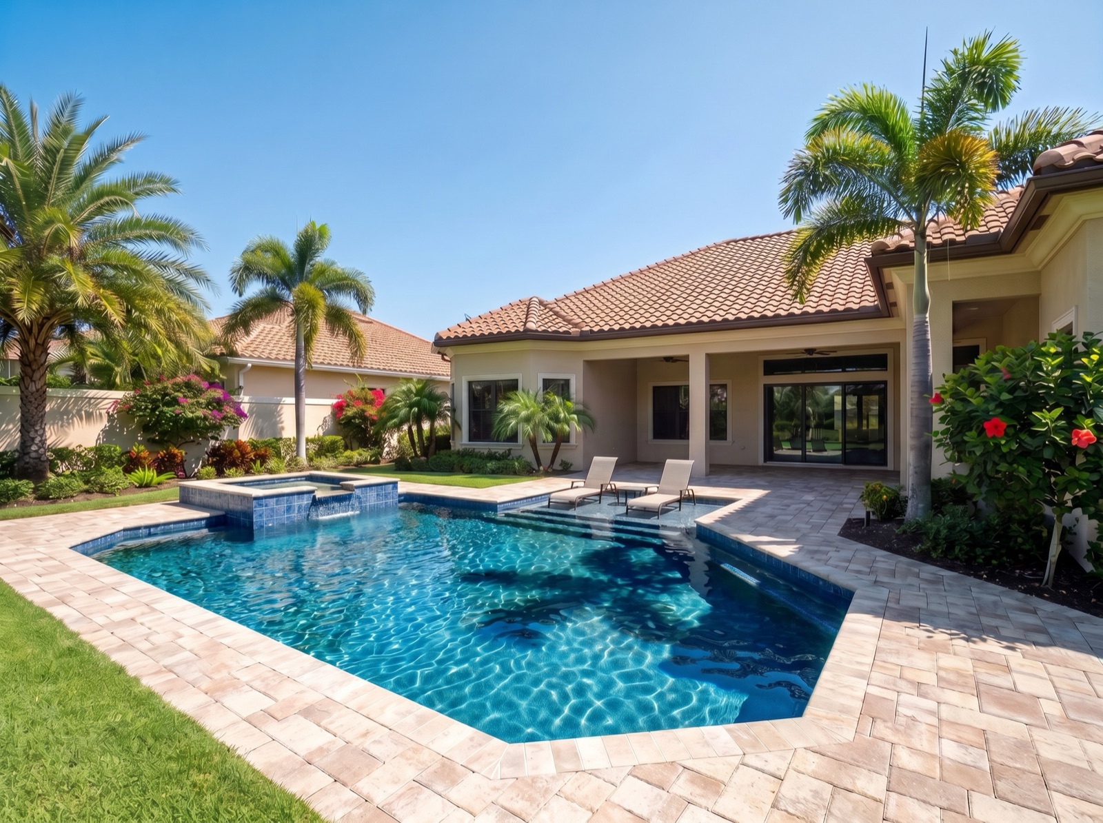 Finished pool and spa render